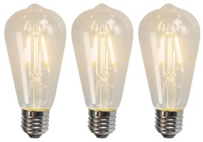Set de 3 becuri LED cu filament E27 ST64 4W 320lm 2700K