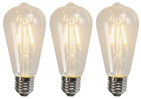 Set de 3 becuri LED cu filament E27 ST64 4W 320lm 2700K