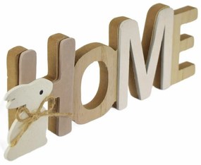 Inscripție din lemn HOME cu iepuraș, 21,5 x 7,5 x3 cm
