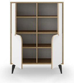 Dulap alb/în culoare naturală cu aspect de lemn de stejar 90x120 cm Nola – Marckeric