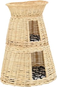 vidaXL Set coșuri pisici cu perne 3 piese 47x34x60 cm răchită naturală