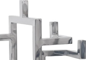 Suport pentru 5 lumanari, Argintiu, ABSTRACT 50cm