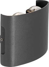 Lampă de perete exterioară gri închis cu LED 4 lumini IP54 - Silly