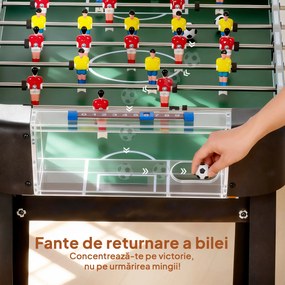 SPORTNOW mini masă de fotbal 92x75x71 cm, 22 jucători, 2 mingi, 8 bare, marcator, maro | Aosom Romania