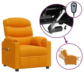 3143514 vidaXL Fotoliu de masaj electric, galben închis, material textil