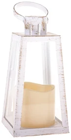 Lanterna cu lumânare LED Parisa, 10 x 20 x 10 cm,alb cald, plastic