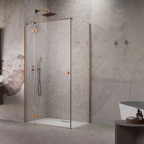 Usa de nisa batanta Radaway Essenza KDJ 100 cm sticla 6 mm finisaj cupru periat-transparent deschidere stanga