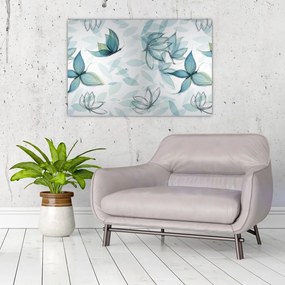 Tablou - Fluturași albaștri (90x60 cm)