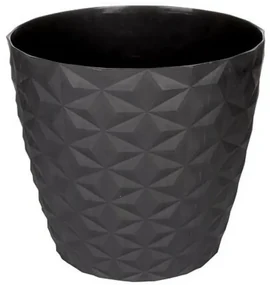 Ghiveci reciclat Crystal matt 16 cm,  antracit, 16 cm