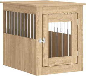 vidaXL Ladă pentru câini, stejar sonoma, 55x75x65 cm, lemn compozit