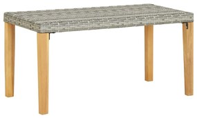 46489 vidaXL Bancă de grădină, gri, 120 cm, poliratan și lemn de acacia
