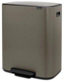Coș Brabantia Bo Pedal 1003184, 60 L, închidere ușoară, bază antiderapantă, gri