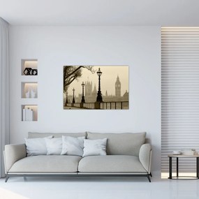 Tablou - Londra în ceață, Anglia (90x60 cm)