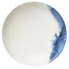 Set veselă 24 piese din porțelan, alb/albastru