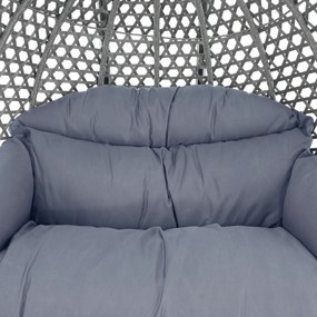 Scaun agăţat dublu, negru/gri/gri închis, DAKAN NEW