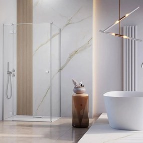 Cabina de dus dreptunghiulara cu usa batanta Radaway Essenza KDJ 120x100 cm crom-transparent stanga