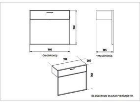 Consolă de perete POLKA, 76,8 x 90 cm, auriu/negru