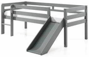 Pat înalt cu tobogan pentru copii gri 90 x 200 cm Pino - Vipack