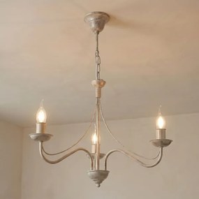 Lustră pe lanț ANTON 3xE14/60W/230V patină albă