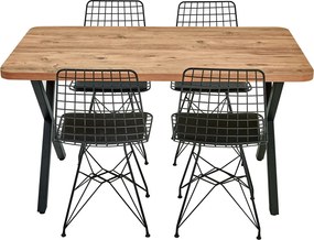 Masa bucatarie texturata, nuc-negru,120x70x75 cm,60124