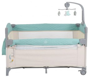 Patut pliant transformabil in tarc copii NOVOKIDS™ Indiana NEST, 62X125 cm, 2 Niveluri, Jucarie Carusel muzical, Fermoar acces lateral, Geanta bebe,