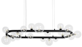 Lustra moderna cu 20 de surse de lumina LINEA Oval 120 negru