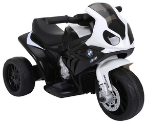 HOMCOM Motocicletă Electrică pentru Copii Licențiată BMW, 3 Roti, Baterie 6V, Alb și Negru | Aosom Romania