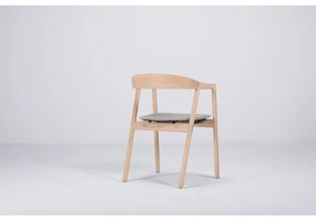 Scaun din lemn masiv de stejar Gazzda Muna, gri