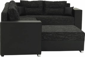 Colţar reversibil, negru/negru spicat, STILA