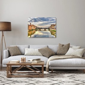 Tablou pe sticlă - Pod peste râu (70x50 cm)