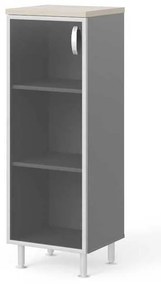 Dulap mediu Manager LUX 45 x 43 x 129,2 cm, stânga, salcâm deschis / gri