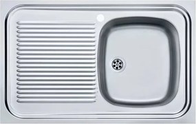 Chiuveta bucatarie inox Franke Simplex 80x50 cm cu 1 cuva cu picurator stanga finisaj texturat