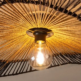 Brilagi - Lustră aplicată LED CERIA BOHO 1x E27/40W/230V Ø 50 cm negru/maro