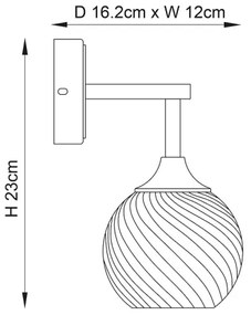 Aplică Endon 103173 ALLEGRA 1xE14/7W/230V alamă/transparent