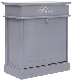 vidaXL Pantofar, gri, 50 x 28 x 58 cm, lemn de paulownia