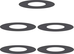 vidaXL potrivit pentru inele de copac plat 5 pcs Negru Ø30 / 60 cm Oțel