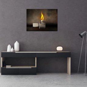 Tablou pe sticlă cu brichetă (70x50 cm)