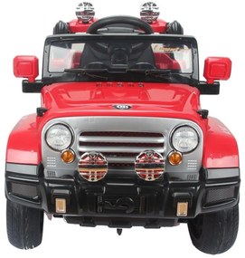 Masinuta Electrica cu acumulator pentru copii NOVOKIDS™ Safari SUV PRO, Cu telecomanda, Max 30 kg, Melodii si lumini, 12V, Rosu