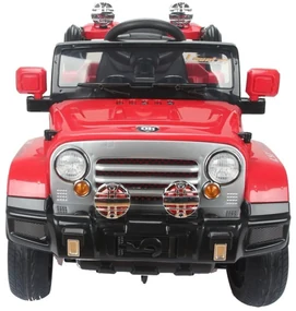 Masinuta Electrica cu acumulator pentru copii NOVOKIDS™ Safari SUV PRO, Cu telecomanda, Max 30 kg, Melodii si lumini, 12V, Rosu