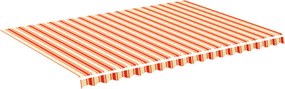 vidaXL Pânză de rezervă copertină, galben și portocaliu, 5x3,5 m