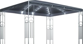 vidaXL Pavilion cu șir de lumini LED, antracit, 400x300 cm
