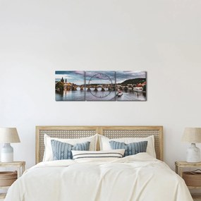 Tablou cu Vltava (cu ceas) (90x30 cm)