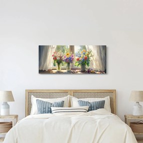 Tablou - Buchet la fereastră (120x50 cm)