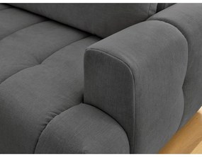 Colțar gri închis extensibil/cu spațiu de depozitare (cu colț pe partea stângă/în formă de ”L”) Fuji – Bobochic Paris