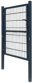Poarta pentru gard 2D (simpla), gri antracit, 106x210 cm Gri, 106 x 210 cm