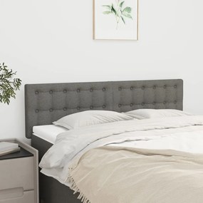 vidaXL Tăblii de pat, 2 buc., gri închis, 72x5x78/88 cm, textil