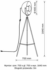 Lampadar MATYLDA 1xE27/20W/230V negru/auriu