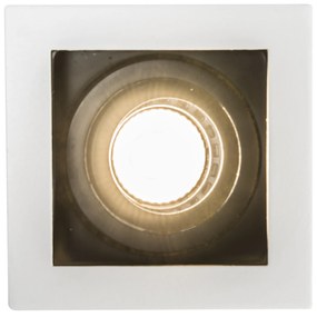 Set de 6 spoturi încastrate moderne albe cu negru reglabil - Carree