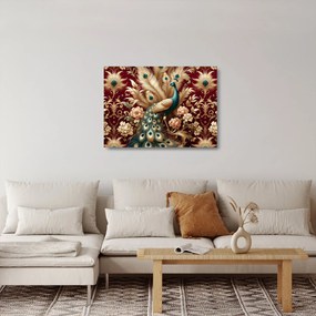Tablou pe sticlă – Păun elegant (70x50 cm)