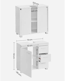 Dulap pentru baie NICO, alb